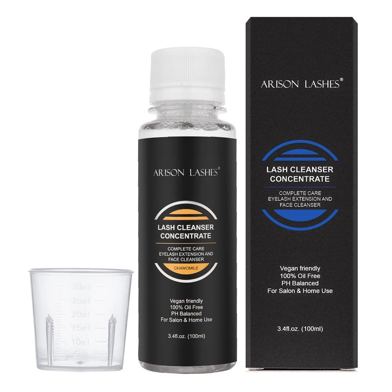 Eyelash Foaming Cleanser Concentrate  100ml NonIrritating Lash Extensions Shampoo for DIY Care  Makes 20 Bottles of 60ml Chamomile Lash Cleansers